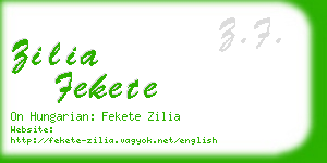 zilia fekete business card